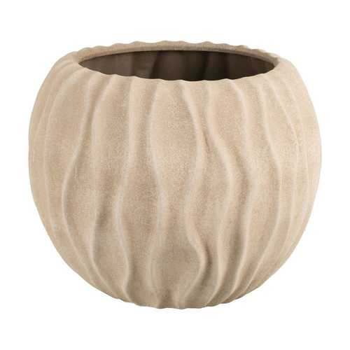 MACETERO BEIGE CERÁMICA DECORACIÓN 40 X 40 X 39 CM