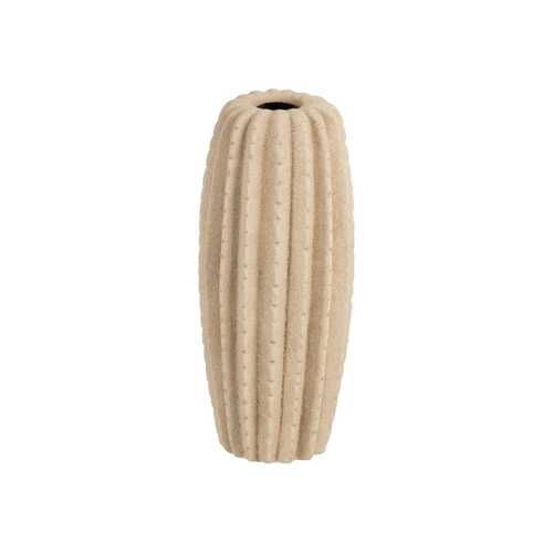 JARRÓN BEIGE CERÁMICA DECORACIÓN 15 X 15 X 30 CM