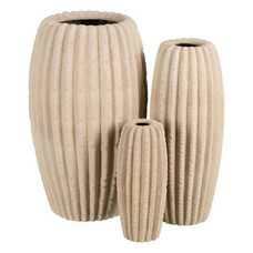 JARRÓN BEIGE CERÁMICA DECORACIÓN 29 X 29 X 50 CM