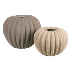 JARRÓN CREMA CERÁMICA DECORACIÓN 31 X 31 X 28 CM