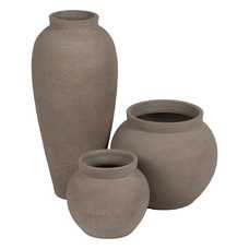 MACETERO GRIS CERÁMICA DECORACIÓN 28 X 28 X 23 CM