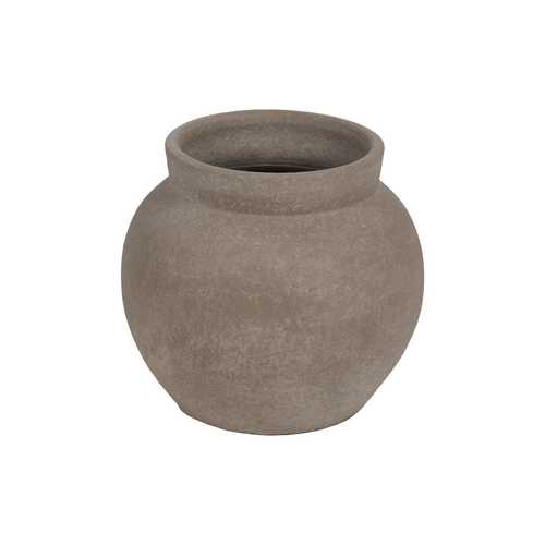 MACETERO GRIS CERÁMICA DECORACIÓN 28 X 28 X 23 CM