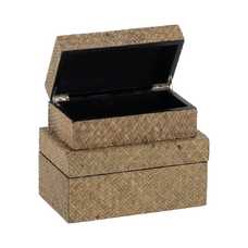 S/2 CAJAS NATURAL DM DECORACIÓN 25 X 15 X 12 CM S/2 CAJAS NATURAL DM DECORACIÓN 25 X 15 X 12 CM