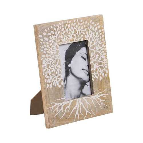 PORTAFOTOS BLANCO-NATURAL 23 X 2 X 28 CM