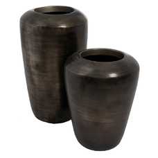 MACETERO ORO VIEJO ALUMINIO DECORACIÓN 53 X 53 X 89 CM