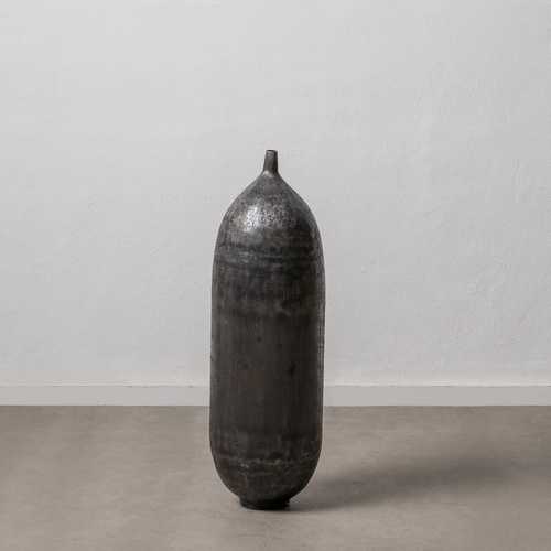 JARRÓN NEGRO ALUMINIO DECORACIÓN 33 X 33 X 100 CM