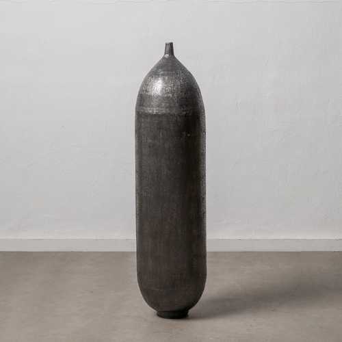 JARRÓN NEGRO ALUMINIO DECORACIÓN 33 X 33 X 120 CM