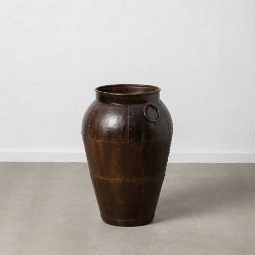 VASIJA COBRE ENVEJECIDO METAL DECORACIÓN 55 X 55 X 74 CM