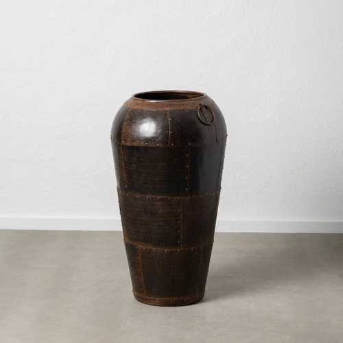 VASIJA COBRE ENVEJECIDO METAL DECORACIÓN 55 X 55 X 100 CM