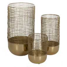 JARRÓN DORADO HIERRO DECORACIÓN 15 X 15 X 30 CM JARRÓN DORADO HIERRO DECORACIÓN 15 X 15 X 30 CM