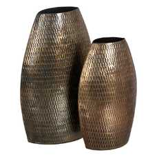 JARRÓN BRONCE ALUMINIO DECORACIÓN 10 X 21 X 33 CM JARRÓN BRONCE ALUMINIO DECORACIÓN 10 X 21 X 33 CM