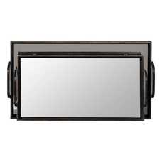 S/2 BANDEJAS NEGRO METAL DECORACIÓN 55,50 X 29 X 9 CM S/2 BANDEJAS NEGRO METAL DECORACIÓN 55,50 X 29 X 9 CM