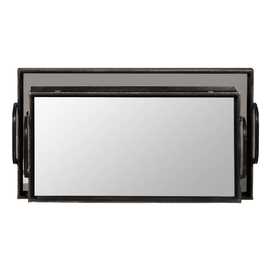 S/2 BANDEJAS NEGRO METAL DECORACIÓN 55,50 X 29 X 9 CM