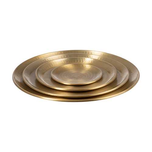 S/4 BANDEJA ORO VIEJO METAL DECORACIÓN 47,60 X 47,60 CM