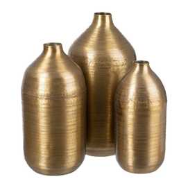 JARRÓN ORO VIEJO METAL DECORACIÓN 16,50 X 16,50 X 35,50 CM