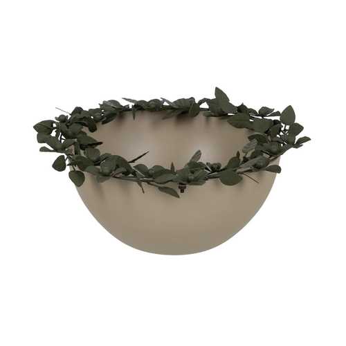 CENTRO MESA FLORES BEIGE-VERDE METAL 33 X 33 X 15 CM