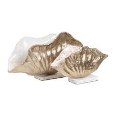 CENTRO MESA BLANCO-CHAMPÁN METAL-MÁRMOL 42 X 16,50 X 24 CM