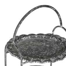 BANDEJA TRIPLE GRIS METAL DECORACIÓN 26,50 X 26 X 58 CM