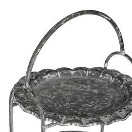 BANDEJA TRIPLE GRIS METAL DECORACIÓN 26,50 X 26 X 58 CM