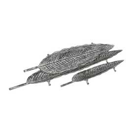 S/3 BANDEJAS GRIS METAL DECORACIÓN 117 X 23 X 5,50 CM