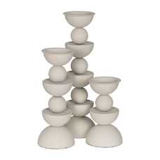 PORTAVELAS BLANCO METAL DECORACIÓN 12,50 X 12,50 X 22 CM