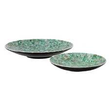 CENTRO MESA AGUAMARINA NÁCAR DECORACIÓN 50 X 50 X 4,50 CM