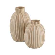 JARRÓN BLANCO-NATURAL BAMBÚ DECORACIÓN 24 X 24 X 37 CM JARRÓN BLANCO-NATURAL BAMBÚ DECORACIÓN 24 X 24 X 37 CM