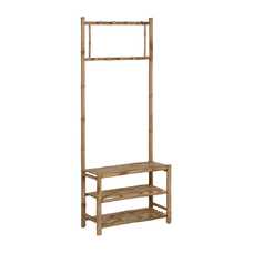 PERCHERO RECIBIDOR NATURAL BAMBÚ 70 X 32 X 175 CM