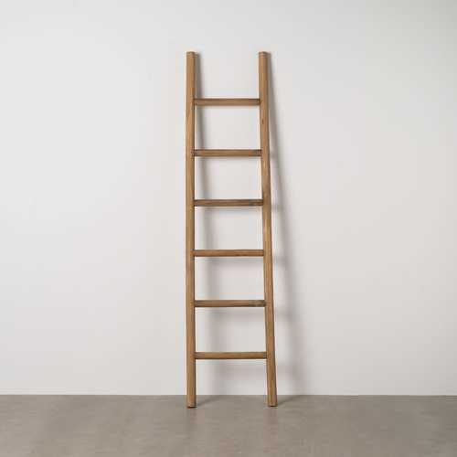 ESCALERA NATURAL MADERA DECORACIÓN 48 X 5 X 189 CM