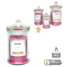 VELA TARRO CRISTAL PERFUMADA MALVA 7,50 X 14 CM