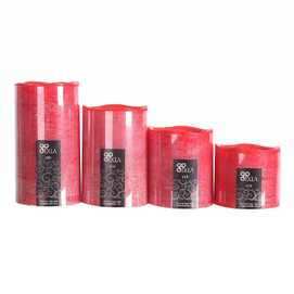 VELA LED ROJO 100% PARAFINA DECORACIÓN 8 X 8 X 9,50 CM