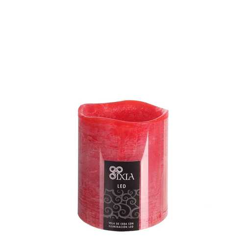 VELA LED ROJO 100% PARAFINA DECORACIÓN 8 X 8 X 9,50 CM