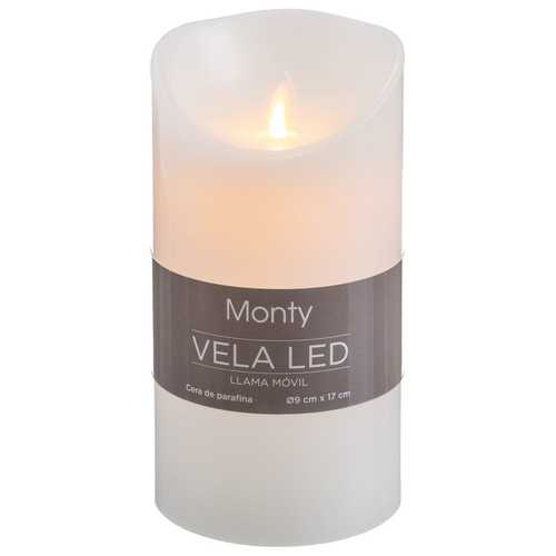 VELA CERA LED MOVIMIENTO BLANCO 9 X 17 CM