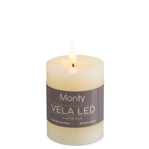 VELA CERA LED CREMA 7 X 9 CM