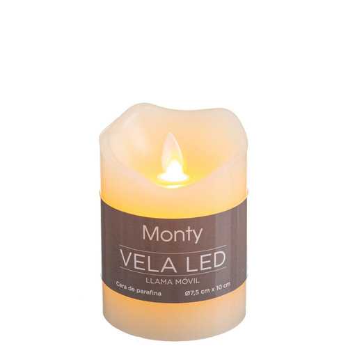 VELA CERA LED MOVIMIENTO CREMA 7,50 X 10 CM