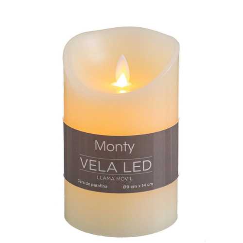VELA CERA LED MOVIMIENTO CREMA 9 X 14 CM