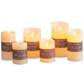 VELA CERA LED MOVIMIENTO CREMA 9 X 17 CM