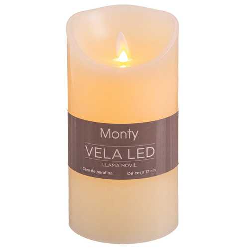 VELA CERA LED MOVIMIENTO CREMA 9 X 17 CM
