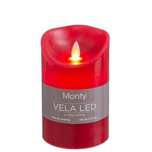 VELA CERA LED MOVIMIENTO ROJO 9 X 14 CM