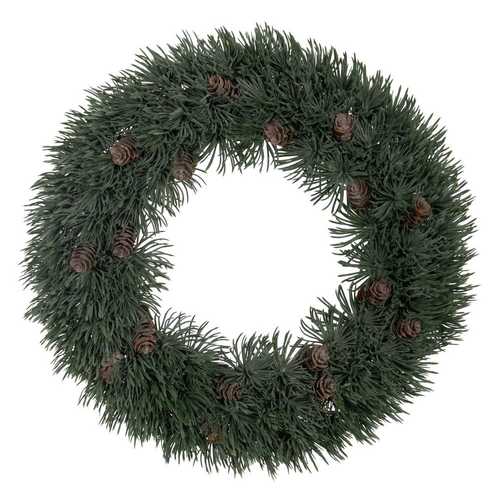 CORONA VERDE PVC DECORACIÓN 38 X 38 CM