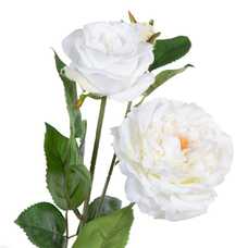 FLOR ROSA BLANCO ARTIFICIAL DECORACIÓN 15 X 15 X 61 CM FLOR ROSA BLANCO ARTIFICIAL DECORACIÓN 15 X 15 X 61 CM