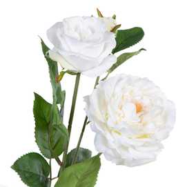 FLOR ROSA BLANCO ARTIFICIAL DECORACIÓN 15 X 15 X 61 CM