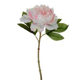 FLOR ROSA-BLANCO PVC JARDÍN 35 CM