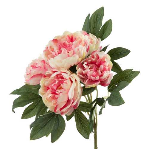 RAMO 5 FLORES ROSA PVC JARDÍN 46 CM