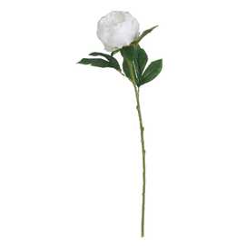 FLOR PEONÍA BLANCO POLIÉSTER-POLIETILENO 66 CM