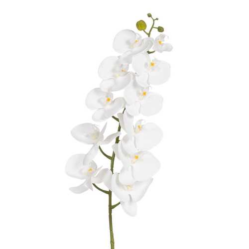 FLOR ORQUÍDEA BLANCO TEJIDO DECORACIÓN 107 CM