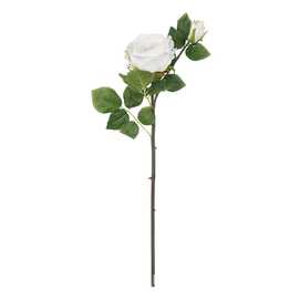 FLOR ROSA BLANCO PVC-TEJIDO DECORACIÓN 69 CM