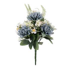 BOUQUET MIXTO AZUL PVC-TEJIDO DECORACIÓN 48 CM