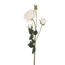 FLOR ROSA BLANCO PVC-TEJIDO DECORACIÓN 68 CM FLOR ROSA BLANCO PVC-TEJIDO DECORACIÓN 68 CM