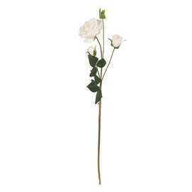 FLOR ROSA BLANCO PVC-TEJIDO DECORACIÓN 68 CM